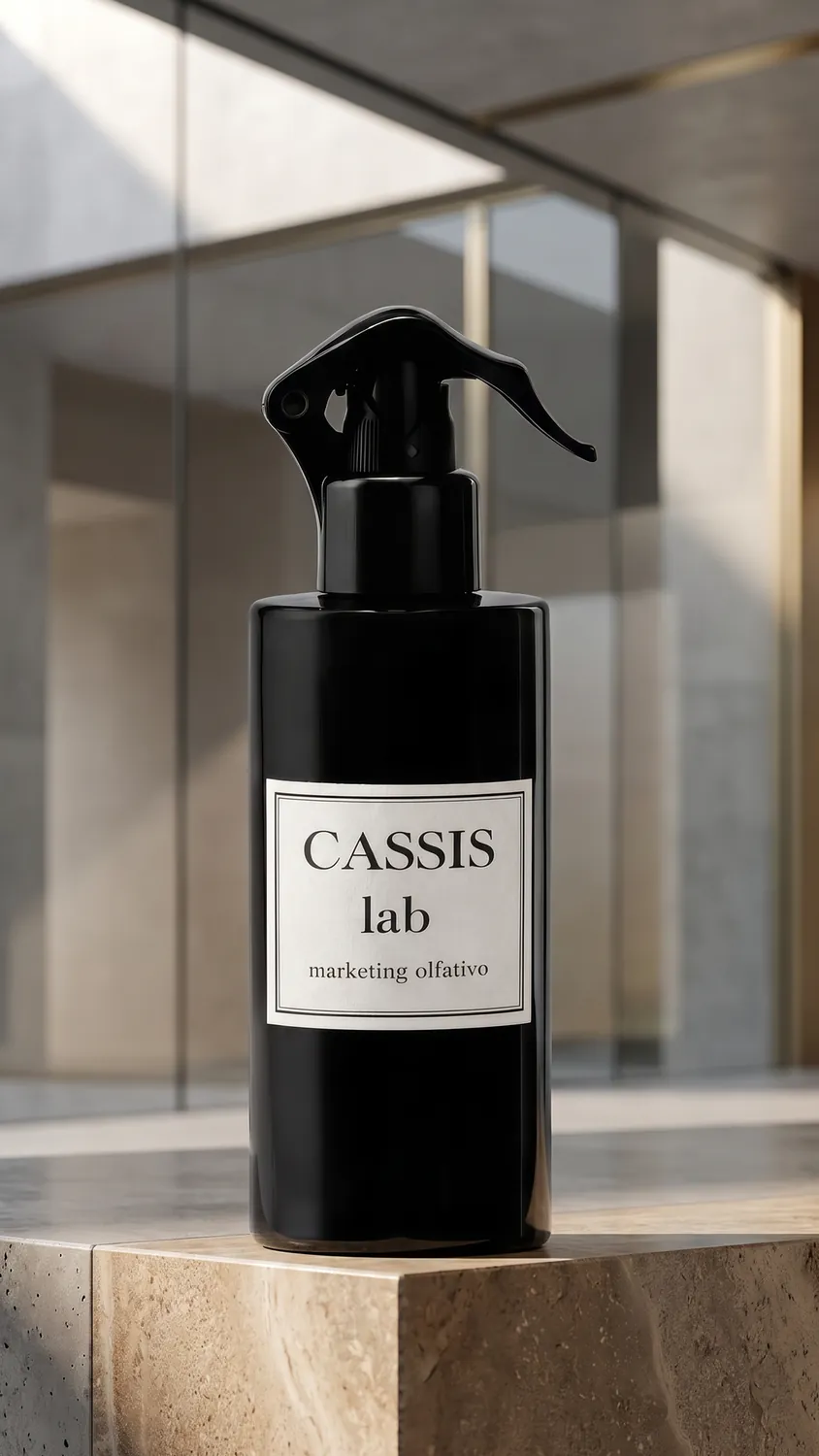 Bote negro de fragancia ambiental Cassis Lab.